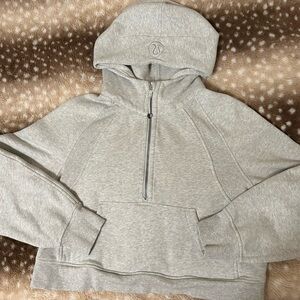 Lululemon Heathered Grey Oversized Half Zip Scuba M/L $138